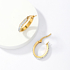 Elegant Geometric Gold Earrings with Sparkling Diamonds for Women CN5710-1
