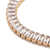 Brass Pave Clear Cubic Zirconia Rectangle Box Chain Slider Bracelets BJEW-B094-05A-G-2