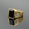 304 Stainless Steel & Obsidian Finger Rings for Men FS-WG9DF95-09-1
