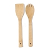 2Pcs Bamboo Spoons & Forks AJEW-XCP0002-91-2