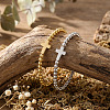 2Pcs Brass & 304 Stainless Steel Beads Stretch Bracelets Set EI7625-2-3