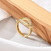 Rack Plating Brass Micro Pave Clear Cubic Zirconia Adjustable Rings for Women RJEW-M028-119G-2