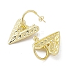 Heart Brass Dangle Stud Earrings EJEW-M244-06G-2