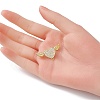 Brass Micro Pave Clear Cubic Zirconia Brooch Findings JEWB-YW0001-02G-4