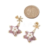 Glass Star Stud Earrings EJEW-MZ00256-02-3