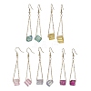 Dyed Natural Quartz Crystal Dangle Earrings EJEW-JE05488-1