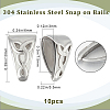 Beebeecraft 10Pcs 304 Stainless Steel Snap on Bails STAS-BBC0002-79-2