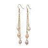 Natural Cultured Freshwater Pearl Tassel Dangle Earrings EJEW-JE07381-02-3