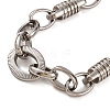 Tarnish Resistant 304 Stainless Steel Column & Oval Link Chain Bracelets BJEW-B078-81P-2