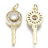 Brass Micro Pave Clear Cubic Zirconia Pendants ZIRC-N039-088-NF-2