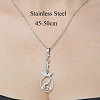 201 Stainless Steel Hollow Fish Pendant Necklace NJEW-OY001-56-3