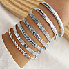 7Pcs 7 Styles Alloy Cuff Bangle Set for Women WG7D095-02-1
