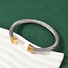 304 Stainless Steel Cuff Bangles BJEW-M136-01C-PG-3