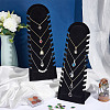 Wood Covered with Velvet Slant Back Necklace Display Stands EDIS-WH0016-059-4