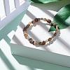 Natural Black Sunstone Nuggets Beads Stretch Bracelet for Her BJEW-JB06951-03-2