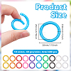 400Pcs 10 Colors PE Loose Leaf Book Binder Hinged Rings AJEW-GO0004-52-2