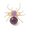Natural Amethyst Beaded Finger Rings RJEW-TA00210-03-2