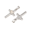 Brass Micro Pave Clear Cubic Zirconia Pendants CU-CBAA571-17P-2