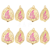 8Pcs Rack Plating Brass Enamel Pendants KK-BBC0020-68-1