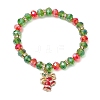 Christmas Theme Glass Beads Stretch Bracelets BJEW-JB11258-3