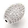 Brass Micro Pave Cubic Zirconia Beads ZIRC-Q013-128P-2