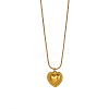 Valentine's Day 304 Stainless Steel Heart Pendant Necklaces NJEW-OY002-33-1