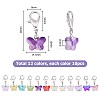 96Pcs 12 Colors Butterfly Glass Pendants HJEW-HS00002-2
