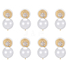 10Pcs Round Brass Brass Micro Pave Clear Cubic Zirconia Ear Cuff Findings KK-BBC0022-45-7