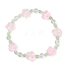 Plum Blossom Flower Glass Beads Stretch Bracelets for Women BJEW-JB12138-01-2