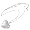 Anti-Tarnish 304 Stainless Steel Heart Locket Pendant Cable Chain Necklaces for Women NJEW-M050-04E-P-4