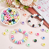 100Pcs UV Plating Rainbow Iridescent Acrylic European Beads MACR-PA0001-29-4