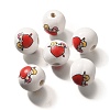 Valentine's Day Element Printed Wood Beads WOOD-R002-01-15-1