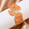 304 Stainless Steel Enamel Cuff Open Bangles for Women BJEW-F542-01G-03-2
