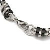 Two Tone 201 Stainless Steel Oval Link Chain Bracelet BJEW-B078-22BP-3