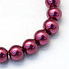 Baking Painted Pearlized Glass Pearl Round Bead Strands X-HY-Q330-8mm-72-2