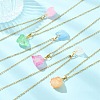 Dyed Natural Quartz Crystal Nuggets Pendant 304 Stainless Steel Cable Chain Necklaces NJEW-JN06185-1