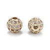 Brass Micro Pave Clear Cubic Zirconia Beads ZIRC-D274-02G-01-2