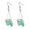 Natural Amazonite Chip Beads Dangle Earrings for Girl Women X1-EJEW-TA00015-5