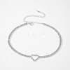 Heart Alloy Full Crystal Rhinestone Link Chain Choker Necklaces for Women FS-WGC99F9-01-2