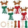 Christmas Theme DIY Handmade Woven Cotton Christmas Reindeer Keychain Making Kits DIY-SC0028-11-1