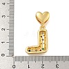 Brass Micro Pave Cubic Zirconia European Dangle Charms KK-P281-01G-L-3