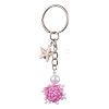 Tortoise Glass Seed Beads Pendant Keychain HJEW-MZ00105-02-1