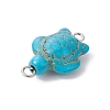 Synthetic Turquoise Dyed Connector Charms PALLOY-JF02351-01-4