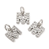 Brass Micro Pave Grade AAA Cubic Zirconia Charms ZIRC-P067-11P-M-NR-1