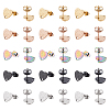 Unicraftale 30Pcs 5 Colors Ion Plating(IP) 304 Stainless Steel Stud Earring Findings STAS-UN0029-84-1