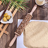 Flower Print Wood Rolling Pin AJEW-WH0528-06-1-4
