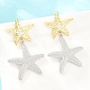 Brass Micro Pave Cubic Zirconia Dangle Stud Earrings EJEW-G471-29D-GP-3