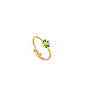 Daisy 304 Stainless Steel Enamel Open Cuff Rings for Women RJEW-M061-01G-04-1