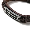 Alloy Rectangle with Cross Link Bracelet BJEW-C037-01B-5