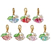 7Pcs Glass Flower Leaf Pendant Decoration HJEW-JM02787-01-1